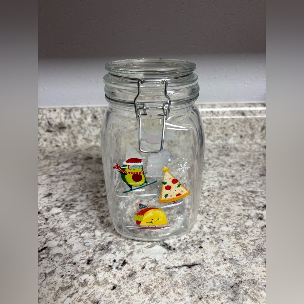 Festive Glass Jar with Holiday